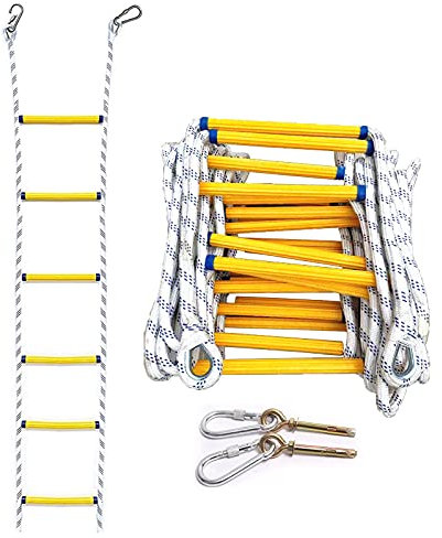 Touguqing Antincendio di Emergenza 10M Scala di Sicurezza Antiscivolo con Corda Morbida e Ganci Veloce da Distribuire Facile da Usare per Bambini e Adulti(Size:3m)