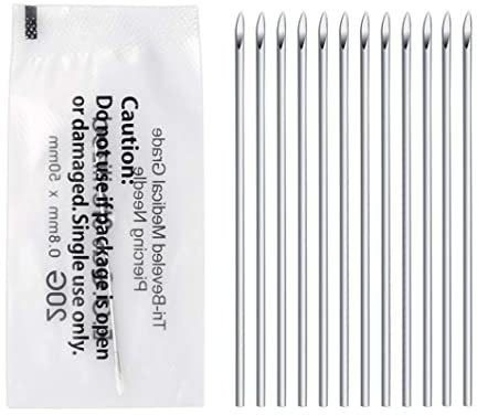 KAIAIWLUO Piercing Nadeln,12 PCS 16G Ohrnasen Piercing Nadeln Steril Körper Piercingkanüle Tattoo Zubehör für Ohr Nase Bauch Zunge Nabel Nippel Augenbraue