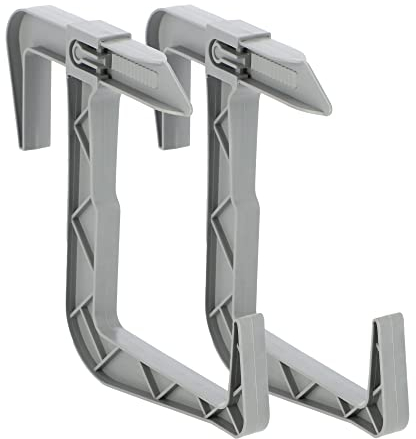 KADAX Porta della scatola di fiori senza perforazione, supporto per scatola di balcone nel set, ganci e supporto regolabili per fiore, supporto per bocce per balcone e da davalloni (2 pezzi,