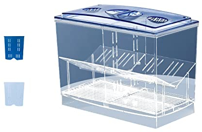 Hapihom Durchsichtiges Mini-Aquarium aus Acryl mit abnehmbaren, unterteilten Fächern. Beta Fish Tanks Fischschale für Fischgarnelen Externe