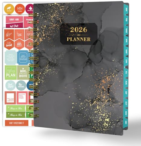 Ymumuda 2026 Planner, Daily Weekly Monthly Planner, 2026 Calendar Planner (Jan 2026 - Dec 2026), 8.4 x 6.3, Teacher School Student Work Agenda with Tabs, Ideal for School Office Supplies