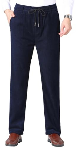 Yukirtiq Pantalones de Deporte Hombre Pantalón de Pana de Negocios Casuales Pantalones de Oficina Pantalones de Chándal Cintura Elástica con Bolsillos