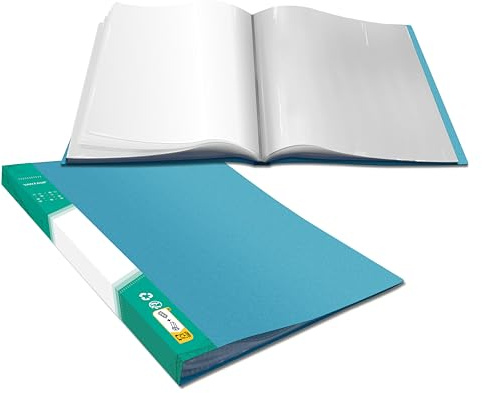 Cartella del portfolio artistico, 40 tasche trasparenti, protettori di carta Acqua per esposizione di 80 pagine in un libro di presentazione chiaro per opere d'arte, fogli di rapporto, documenti