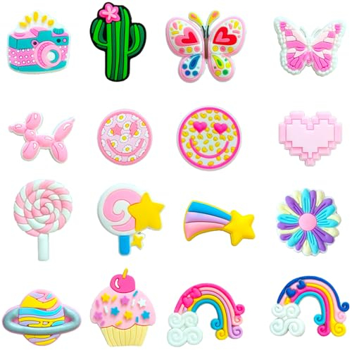 Magiho Schuhanstecker | Schuhclips Dekoration, DIY-Schuh Nadeln für Männer, Frauen und Jungen, Mädchen, Teenager, Erwachsene, Kinder (Pink)