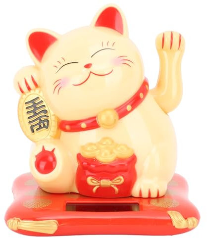 TOPINCN Gatto della Fortuna Che Agita, Dimensioni del Gatto della Fortuna Che Agita la Mano Gattino di Dimensioni Moderate Gattino Gatto Fortunato per Cellulari Esterni del Portico da