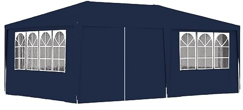 Gecheer Gazebo Professionale con Pareti 4x6 m Blu 90 g/m²,Gazebo da Esterno,Parasole,Gazebo Pergola con Telo,Padiglione da Giardino,Tenda per Feste,Gazebo per Barbecue,A48528