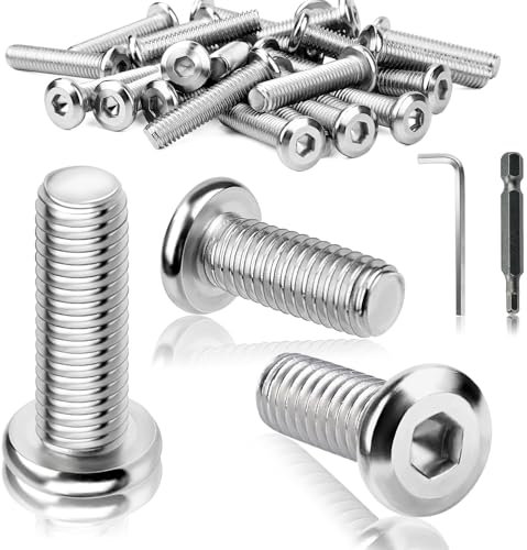 TXXATX 25 Piezas Tornillos de Cabeza Plana M6x30mm Acero Inoxidable A2 Tornillos de Cabeza Avellanada con Hexágono Interno Rosca Completa con Llave y Punta de Destornillador para Montaje Mantenimiento
