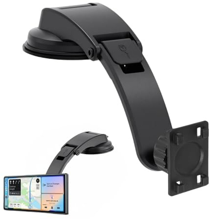Epronic Support à Ventouse pour Écran Carplay, Bras Stabilisateur Ajustable Anti-Vibration, Support de Tableau avec Disque Adhésif Fort de 78mm pour Tous Les Supports d'écran de Voiture