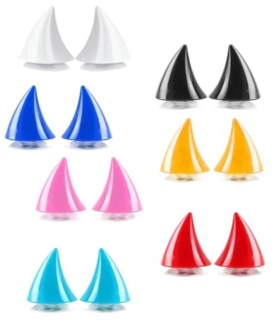 Yotlein 14 Pezzi Corno da Diavolo per Casco da Moto, 7 Colori Decorazione per Casco Corno da Demone, Casco Moto Donna, Cas-co Mo-to Accessori, Casco Da Motociclista Corna Da Diavolo