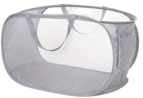 Folding Laundry Basket, Collapsible Laundry Baskets and Washing Basket Collapsible for Home Organisation, Minky Collapsible Laundry Basket with Compact Dimensions 22 x 22 x 1.5 cm