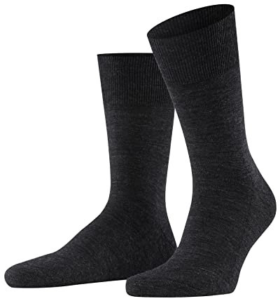 FALKE Herren Socken Airport Plus M So Wolle Baumwolle einfarbig 1 Paar, Grau Anthracite Melange 3080, 43-44