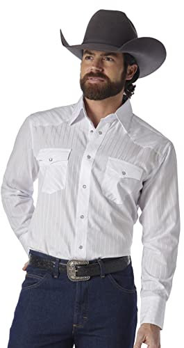 Wrangler Herren Sport Western Two Pocket Langarm Snap Shirt, Weiss/opulenter Garten, Mittel