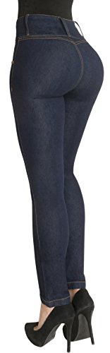 Fiorella Shapewear Butt Lifter Jeans High Waist Push Up Authenthic Levanta Cola Colombianos 500DB Dark Blue Size 3 USA / 8 COL