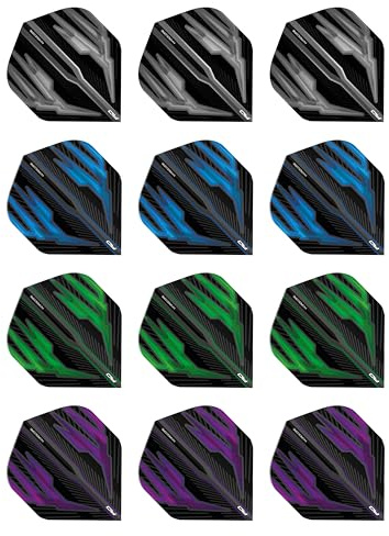 Red Dragon Hardcore Selection Pack Dark Wings Extra Thick Standard Dart Flights - 4 Sets Per Pack (12 Dart Flights in Total)