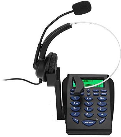 Call Center Telefono, Business Office Tastiera multifunzione Call Center Traffic Telefono e cuffia con funzione di visualizzazione ID chiamante FSK/DTMF