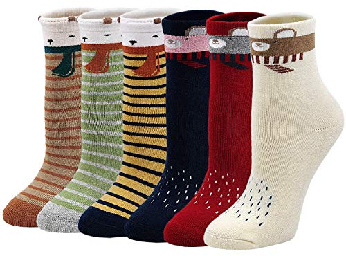 LOFIR Chaussettes Chaudes en Coton pour Enfants Chaussettes Thermiques, Chaussettes Hiver Fille Chaussettes épais, pour Filles/Garçons, Taille 20-34, 6 paires