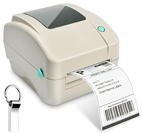 FungLam Thermodrucker Desktop Etikettendrucker Label Printer USB-Direkt Etikettiermaschinen Hochgeschwindigkeits kompatibel mit 4 x 6 Versandetiketten, Ebay, Etsy, Shopify, Amazon Barcode