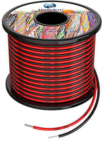 22awg 0,3mm² Silikon Elektrischer Draht Kabel 2x30 Meter sauerstofffrei hochtemperatur beständiger verseilter verzinnter Kupferdraht