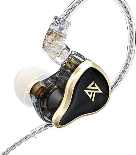 KZ ZAS 7BA+1DD in Ear Monitor Headphones, Wired Earbuds 8 Hybrid Drivers HiFi Deep Bass Sound Isolating Earphone Clear Sound Secure Fit 8 Core Durable Cable Professional IEM (Without Mic, Black)