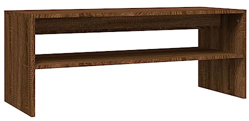vidaXL Soffbord brun ek 100x40x40 cm konstruerat trä, tebord, accentbord, sido bord, sidobord, vardagsrumsbord, soff bord, soffbord med hylla