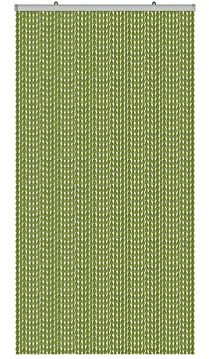 BIANCHERIAWEB Tenda Antimosche a Fili con Pon Pon Pallini Morbidi Misura 100x220 Colore Verde Pannello Moschiera Antirumore per Porta Finestra, Decorazione e Divisorio per Stanze