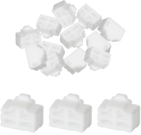 QUARKZMAN Tapas de Conducto de Puerto Rj45, Tapones de Silicona Protectores contra El Polvo para Puerto Hembra Rj45, Color Blanco, Paquete de 25 Unidades