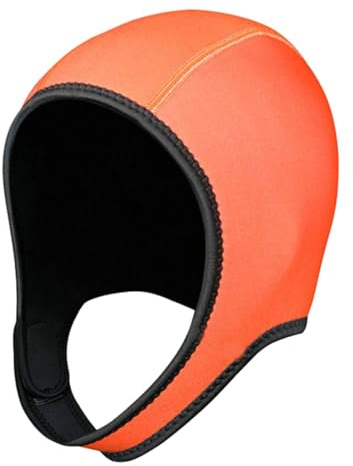 Ronyme Tauchhaube Badekappe 3 mm Neopren Tauchanzug Haube Kopfbedeckung Tauchhaube Bademütze für Winterschnorcheln Schwimmen, Orange