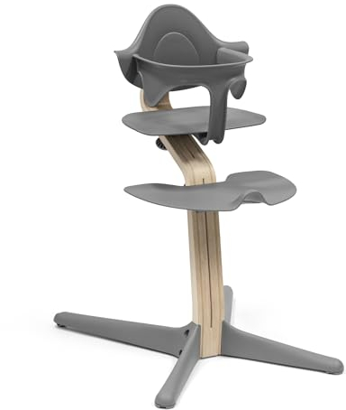 Stokke Nomi Silla + Baby Set, Gris - Inspira a Sentarse de Forma Activa y Proporciona Apoyo Mientras el Bebé Aprende a Sentarse - Soporta hasta 150 kg