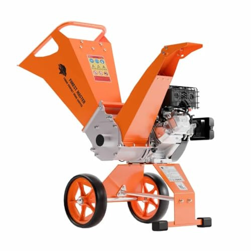 FM8DD Compact Petrol Wood Chipper - 8HP Engine for Garden Waste - Handles Branches Up to 70mm* - Direct Drive System with Anti-Block Design - UK Engineered (Chipper)
