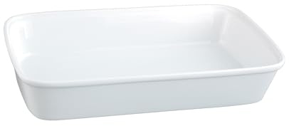 HIC Kitchen Rectangular Lasagna Pan, Fine White Porcelain, 13 x 9 x 2.5-Inches