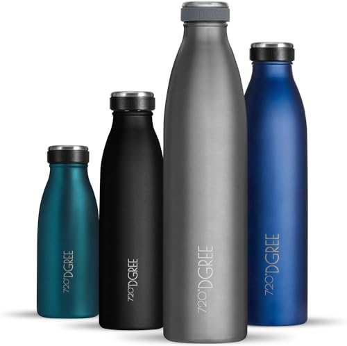 720°DGREE Edelstahl Trinkflasche “milkyBottle” - 750ml - BPA-Frei, Auslaufsicher, Kohlensäure geeignet - Thermosflasche für Sprudel, Sport, Uni, Schule, Fitness, Outdoor, Camping