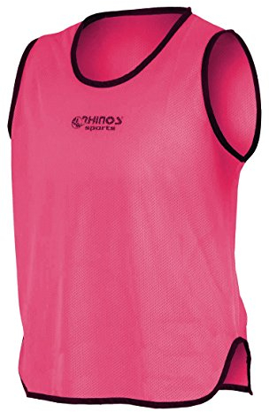 RHINOS sports Premium Trainingsleibchen | Größe M | Pink | Markierungshemd für Sport, Fußball, Handball | Für Erwachsene