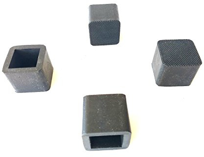 Lot of 4 Square Rubber Caps/Feet Tips for Chairs,Stools,Table Legs and More 1 I.D x 1-1/4 Ht