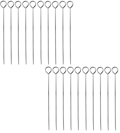 Invero® 20 Pack of BBQ Collection - Barbecue Stainless Steel Skewers - Ideal for Party Grill Kebabs Fountain Meat Vegetables and more - 24cm
