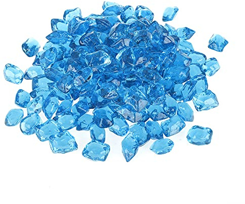 Stanbroil 10-Pound Fire Glass - 1/2 inch Polygon Fire Glass for Fireplace Fire Pit and Landscaping, Aqua Blue