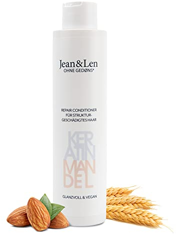 Jean & Len Conditioner Repair Keratin & Mandel, für strukturgeschädigtes Haar, bändigt Frizz und verleiht Glanz, Haarconditioner mit pflanzlichem Keratin, ohne Parabene & Silikone, vegan, 300 ml