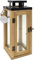 Dekovita 30cm Holz-Laterne - Gartenlaterne mit Glas-Scheiben und Kordel-Henkel - Windlicht Deko-Laterne Naturholz