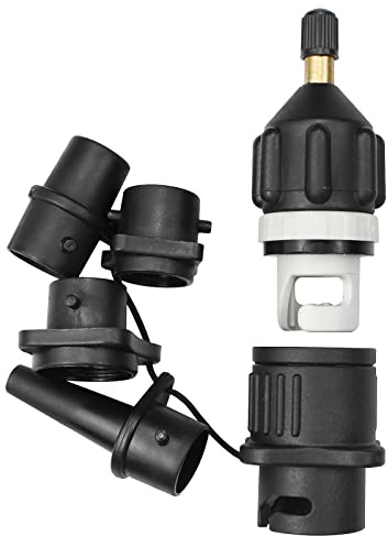 YapitHome Sup Pump Adapter Inflatable Pump Adaptors Multifunctional Valve Adapter with 4 Standards Conventional Air Valve Attachment for Inflatable Boat,Stand Up Paddling Board ect