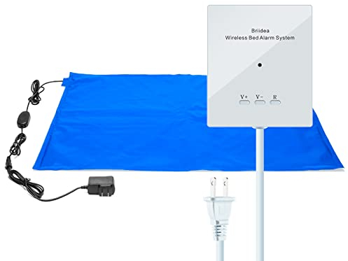 briidea Bed Alarms and Fall Prevention for Elderly with 20'' * 28'' Weight Sensing Bed Pad (Wireless Alarm Included)