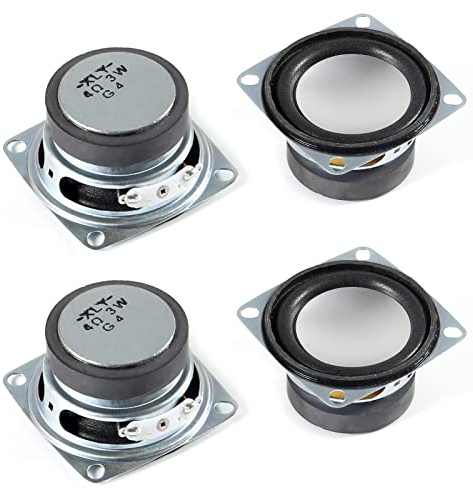 ALMOCN 4 x Audio-Lautsprecher, 5,1 cm, 4 Ohm, 3 W, für Arduino und DIY-Lautsprecher