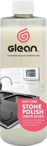 GLEAN Natural Stone Polish | 500ml | Granite & Marble Surface, Floor Polish | Ideal Kitchen Quartz Worktop Cleaner | Suitable For Non-Porous Hard Surfaces | Gloss Finish, Stone Wax, Marble Polisher