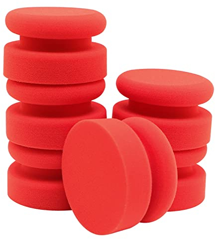 Auto Profi Handpolierschwamm, SPTA 6Pcs Auto Schaum Applicator Pads, 6Pcs runde Form Seite drücken Hand Polierschwamm Pads Kit zum Wachsen Polieren Farbe Keramik Glas Reinigung