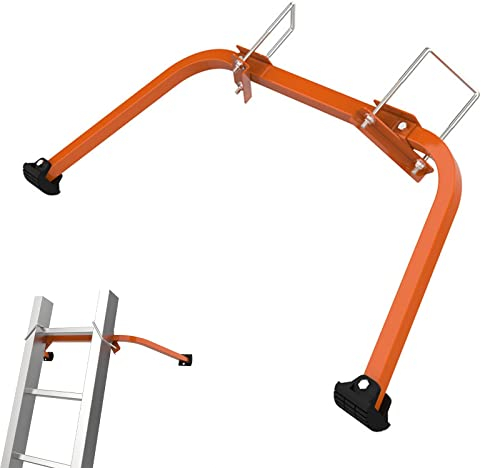 Stabilisateur d'échelle Toit, Crochets d'échelle de Toit en Acier Entretoise d'échelle Murale Wing Span pour Gouttière de Toit Mur, Charge 170kg (Orange)
