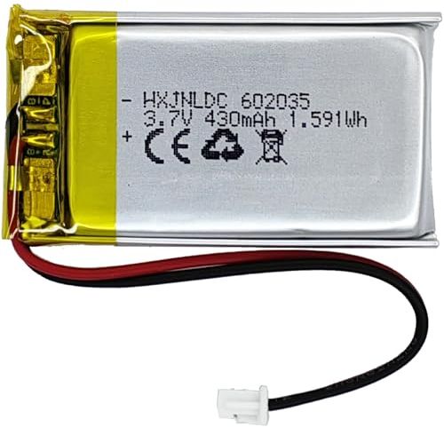 DC 3.7v 430mah 602035 batería Recargable de polímero de Litio, Adecuada para Productos electrónicos DIY 3.7-5v, batería incorporada de 2 Cables y lámparas LED
