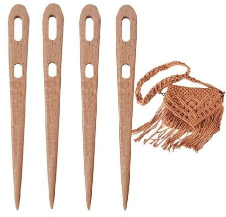 Generisch 2 Stück Große Ösen Stricknadeln, Webnadeln Für Webstühle, Stricknadel Gabel, Handwebstuhl Stick, Strickgabel, Ösennadel, Gobelin-Webstuhl-Werkzeug