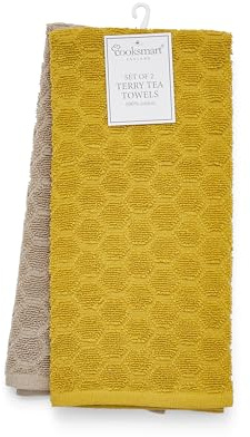 Cooksmart Juego de 2 paños de Cocina de Lujo para Cocina, diseño de Panal de Abeja