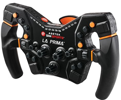 ASETEK La Prima Formula Gaming Volante | Volante Sim Racing para PC | Volante premium para PC | Controles personalizables y de alta precisión
