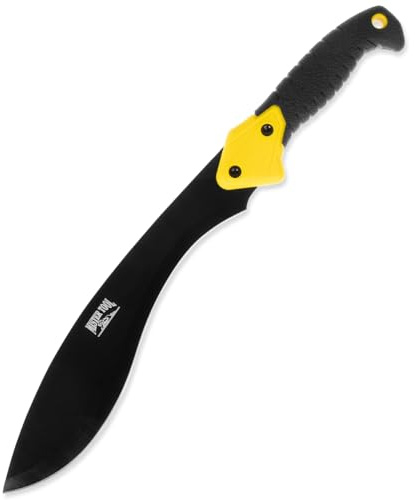 MISTER TOOL Gartenmachete, Länge: 49,2cm, Buschmesser Haumesser Hackmesser Axt, mit geschwungener Klinge, inkl. Aufbewahrungstasche, rostfreier Stahl, ergonomischer TPR-Griff