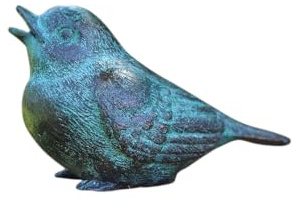 Generisch Bronze-Skulptur Vogel | antik grün | 12x6x8cm | Tierfigur aus Bronze | handgefertigt