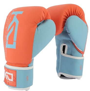 Picsil Kombat Guantes de Boxeo Kyros Grom, Guantes de Entrenamiento y Combate para Muay Thai, MMA, Kickboxing, Diseño Unisex (Salmon, 12oz)